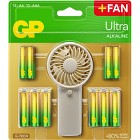 GP Ultra Alkaline 12xAA + 12xAAA-batterier + handfläkt