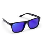 Haga Eyewear Atlanta Polarized Matt Black, Blue Mirror Lens