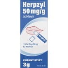 Herpzyl Aciklovir, kutant stift 50 mg/g 3 gr