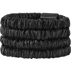 Lenoites Mulberry Silk Skinny Scrunchies, Black