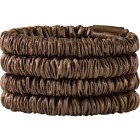 Lenoites Mulberry Silk Skinny Scrunchies, Dark Brown