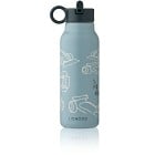 Liewood Falk Vattenflaska 350 ml Race Cars (Beach Blue)