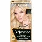 L'Oréal Paris Préférence Permanent Hårfärg för normalt hår 9.1 Viking Ash Blonde 1 pc