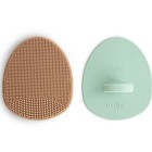 Mushie Badborste Silikon 2-pack Natural Cambridge Blue
