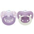 NUK First Choice Classic Day & Night Silikonnapp 0-6m (Purple)
