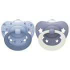 NUK First Choice Classic Day & Night Silikonnapp 6-18m (Blue)