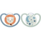 NUK Space Night & Day Silicon 0-6 mån - Lion