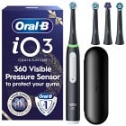 Oral-B iO3 Eltandborste Giftset Svart 4 tandborsthuvuden, resefodral