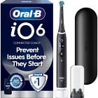 Oral-B iO6 Eltandborste, Svart, 2 tandborsthuvuden, resefodral, hållare till borsthuvud