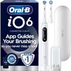 Oral-B iO6 Eltandborste, Vit, 2 tandborsthuvuden, resefodral