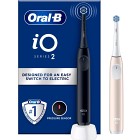 Oral-B iO 2 duo-pack eltandborstar, Night Black & Calm Pink