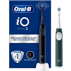 Oral-B iO 2 duo-pack eltandborstar, Night Black & Forest Green