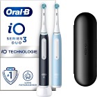 Oral-B iO 3 Duopack, Svart & blå eltandborste, 1 resefodral