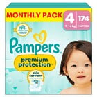 Pampers Premium Protection Nappies Storlek 4 (9-14 kg), 174 st