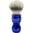 Parker Shaving Iridescent Blue Resin Handle Synthetic Bristle Brush - "Blue Storm"