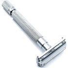 Parker Shaving 74R-SC Satin Chrome Textured Heavy Weight Butterfly Open Safety Razor