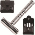 Parker Shaving A1R 4 Piece Travel Razor with Leather Case