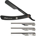 Parker Shaving PTABK Adjustable Push w. 3 blade option Metal Black Barber/Straight Razor