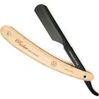 Parker Shaving PTPBA Light Wood Handle Push Type Black Blade Holder Barber/Straight Razor