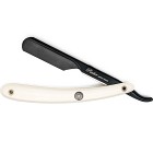 Parker Shaving PTWBA White ABS Handle Push Type Black Blade Holder Barber/Straight Razor