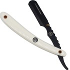 Parker Shaving SRWBA White ABS Handle Clip Type Black Blade Holder Barber/Straight Razor
