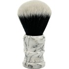Parker Shaving White w/ Black Marbled Handle - Tuxedo Knot Synthetic Bristle Brush - "Arctic Storm"
