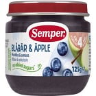 Semper Fruktpuré Blåbär & Äpple 4M 125 g