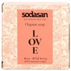 Sodasan LOVE Ekologisk tvål Ros & Vilda Bär 80 g