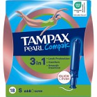 Tampax Compak Pearl Super tamponger med applikator 18 st