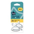 Tommee Tippee Natural Start  Advanced Anti-kolik Flasknapp Medium Flow 2 st