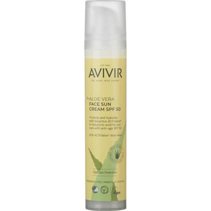 Avivir Aloe Vera Face Sun Cream SPF 50, 50 ml - Solskydd för ansiktet - Apotea