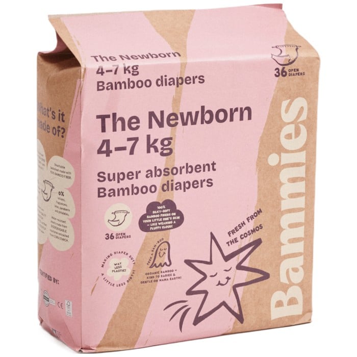 Bammies bambublöja The Newborn tejpblöja 4-7 kg 36 st