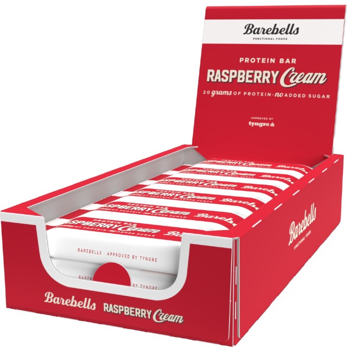 Köp Barebells Protein Bar Raspberry Cream Limited 12 st på apotea.se