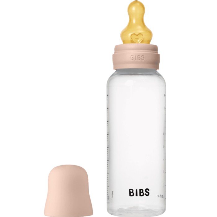 BIBS Baby Bottle Round Latex 270 ml Medium Flow Blush - Nappflaskor & Dinappar - Apotea