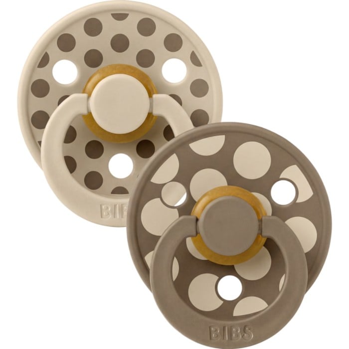 Pacifier Studio Colour Polka Mix Latex Vanilla/Dark Oak Size