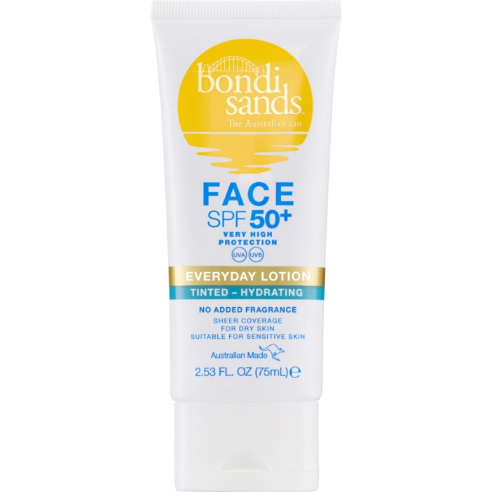 Bondi Sands SPF 50+ Everyday Face Lotion Tinted 75 ml - Solskydd för ansiktet - Apotea