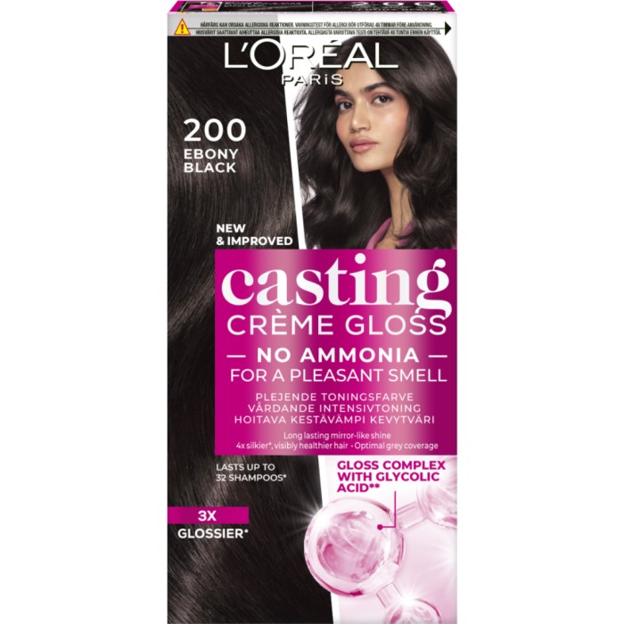 L'Oréal Paris Casting Crème Gloss 200 Ebony Black - Hårfärg - Apotea