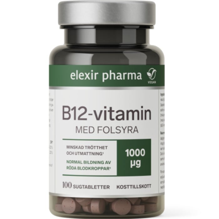 Elexir Pharma B-12 Vitamin 100 sugtabletter - B-vitamin - Apotea