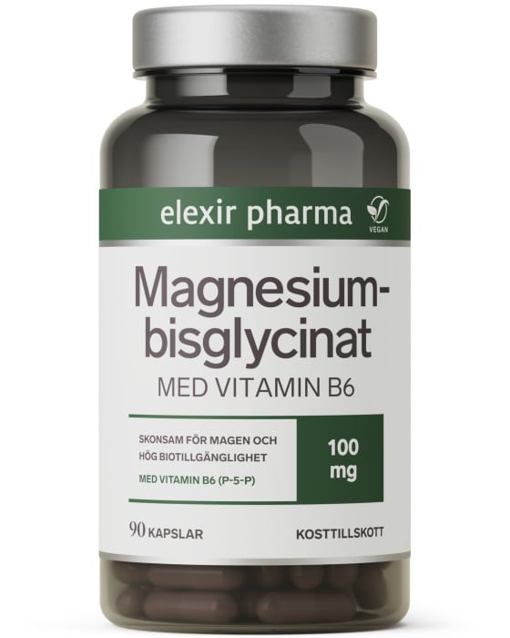 Elexir Pharma Magnesiumbisglycinat 90 kapslar - Vitaminer-Mineraler - Magnesium - Apotea