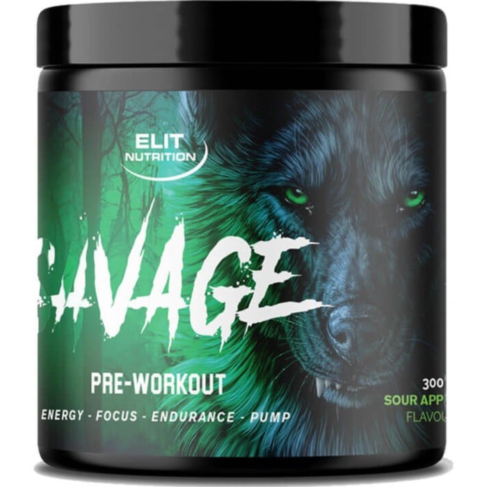 Elit Nutrition Savage PWO Sour Apple 300 g - Energitillskott - Apotea