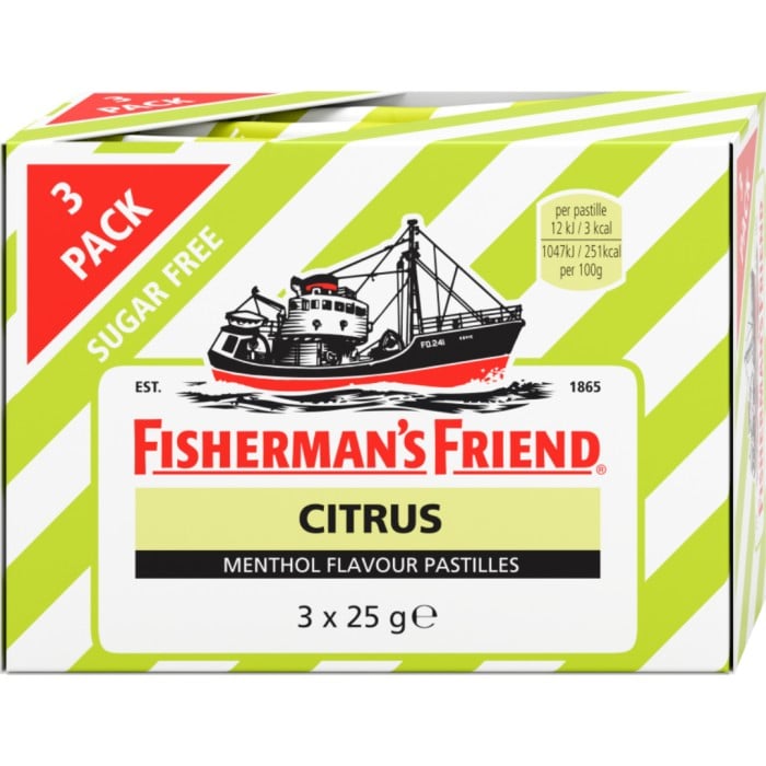 Fisherman's Friend Fisherman ́s Friend Sockerfri Citrus 25 g, 3-pack - Halstabletter - Apotea