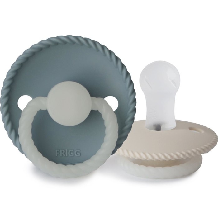 FRIGG Rope Night Silikon 2-pack (Stone Blue/Cream) - Nappar - Apotea