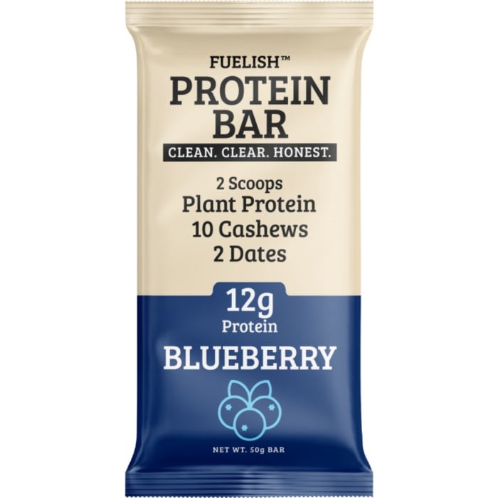Fuelish Plant Based Blueberry proteinbar 50 g - Energibars - Apotea