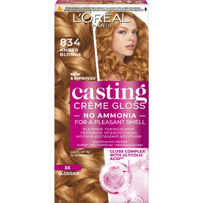 L'Oréal Paris Casting Crème Gloss 834 Amber Blonde - Hårfärg - Apotea