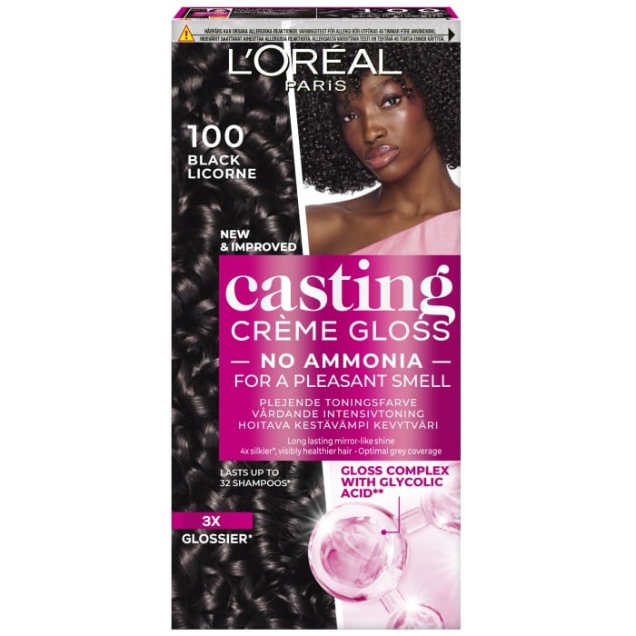 L'Oréal Paris Casting Crème Gloss Semi-permanent hårfärg för alla hårtyper 100 Black Licorice - Hårfärg - Apotea