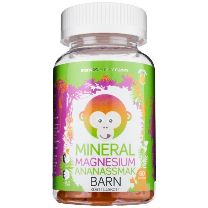Monkids Mineral Magnesium Barn Ananas 60 tuggtabletter