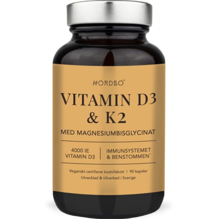 Nordbo Vitamin D3 & K2 4000 IE, 90 kapslar - D-vitamin - Apotea