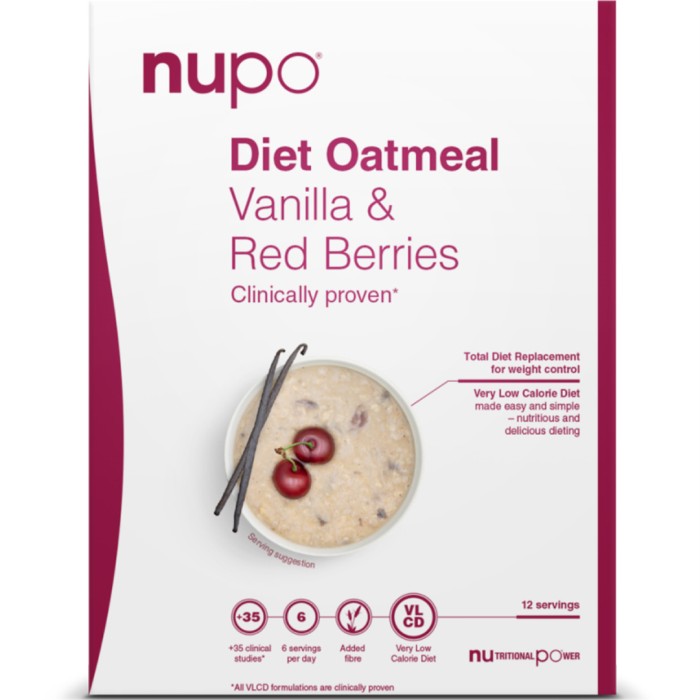 Nupo Diet Oatmeal Vanilla Red Berries 12 portioner - Viktkontroll - Apotea
