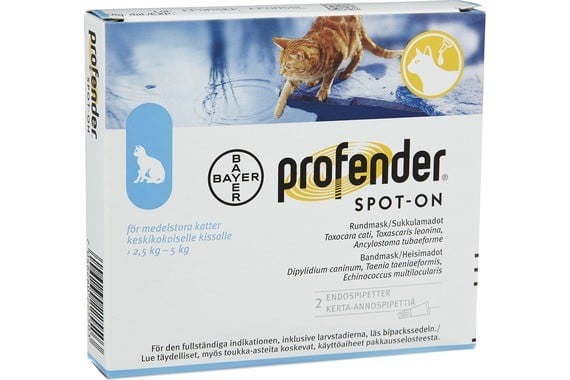 Profender, spot-on, lösning 60 mg/15 mg - 2 dos(er)