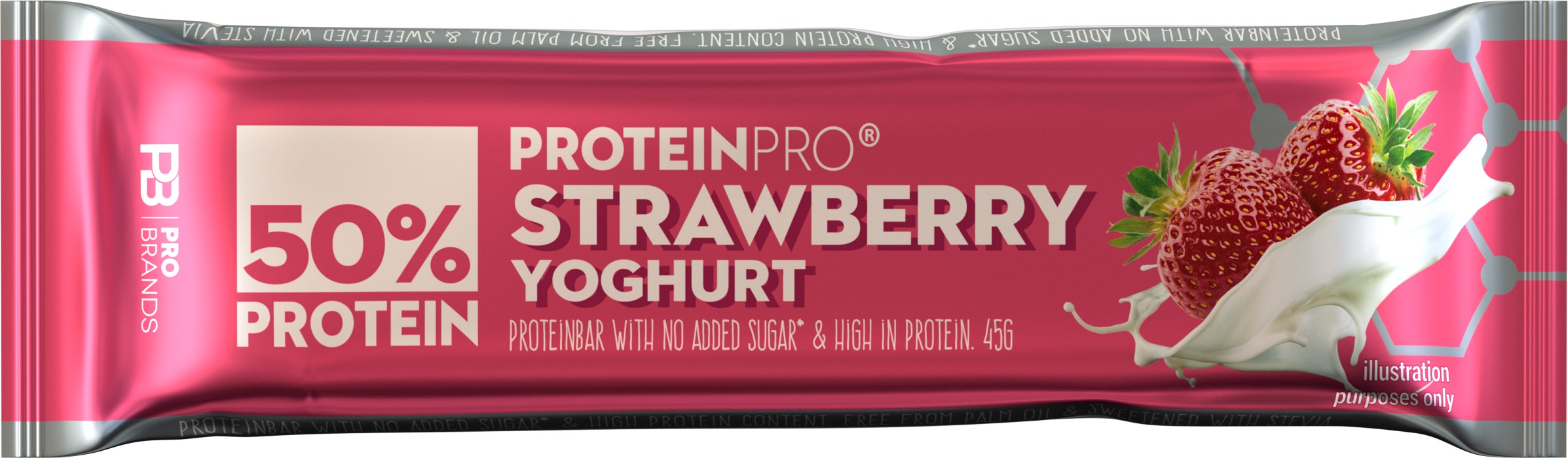 Köp ProBrands Protein Bar Strawberry & Yoghurt 45 g på apotea.se
